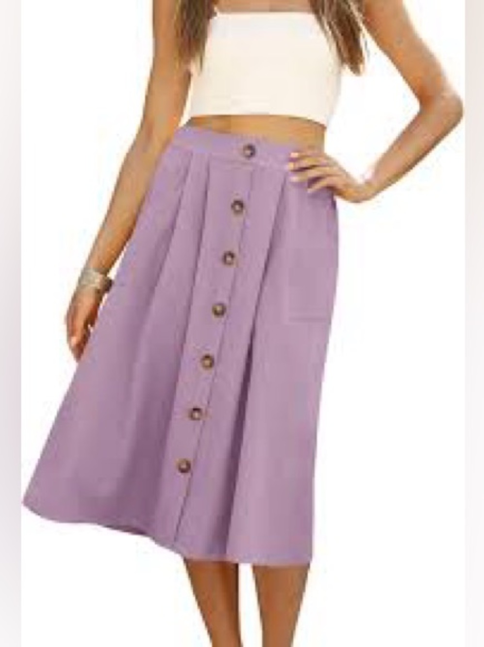 Naggoo. A-Line Midi Skirt. Orchid. Size Medium.